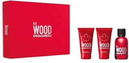 Dsquared 2 Red Wood Zestaw Świąteczny Wood For Her Red Woda Toaletowa 50Ml + Żel Pod Prysznic 50 + Balsam Do Ciała 50