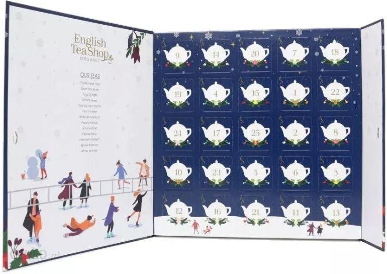 English Tea Shop Kalendarz Adwentowy z herbatą Blue Book  25 Piramidek