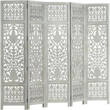 Zdjęcie VidaXl Parawan 5 panelowy rzeźbiony szary 200x165cm mango - Bartoszyce