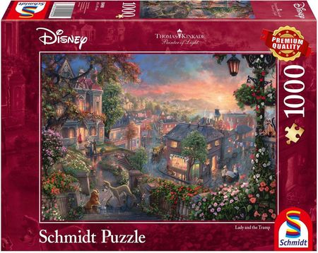 Schmidt Puzzle Thomas Kinkade Zakochany Kundel (Disney) 1000El.