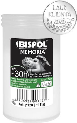 BisPol Wkład parafinowy prasowany do zniczy Memoria p120 1szt