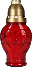 BisPol Szklany znicz Z004c czerwony w kształcie serca zalewany - Znicze i wkłady