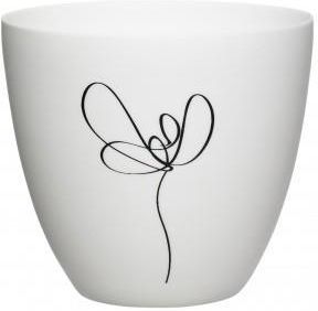 Hubsch Design Świecznik Na Tealighty Z Nadrukiem Porcelana Czarno-Biały (420801)