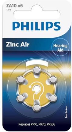 Philips Zinc Air baterie do aparatów słuchowych 6 sztuk [ZA10B6A/00]