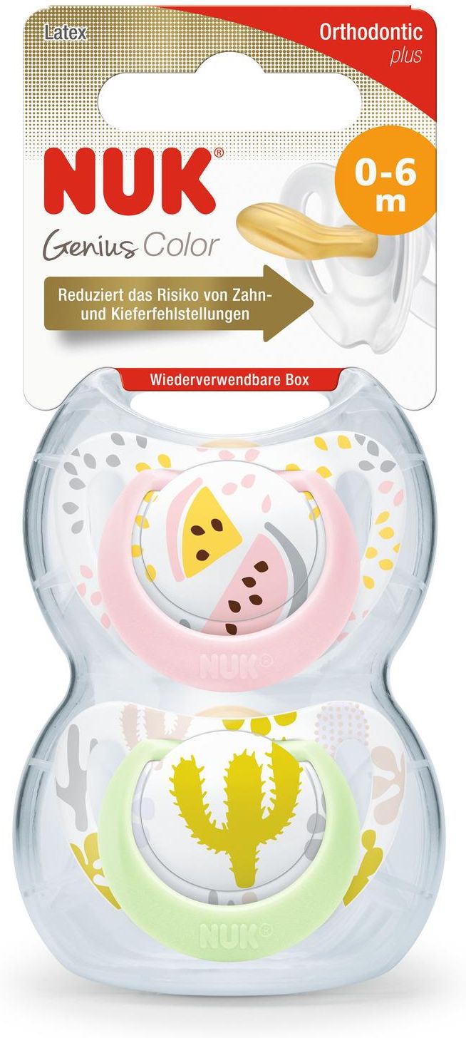 Nuk Genius tétine latex, forme orthodontique, sans Bisphénol A, lot de Nuk Genius tétine latex, forme orthodontique, sans Bisphénol A, lot de