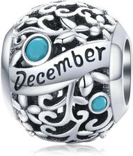 Valerio Rodowany Srebrny Charms Do Pandora Miesiąc Grudzień Month December Cyrkonie Srebro 925 (CHARM225) - Charmsy