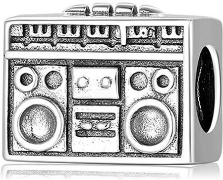 Valerio Rodowany Srebrny Wiszący Charms Do Pandora Radio Magnetofon Tape Recorder Srebro 925 (CHARM243)