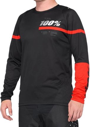 100% Koszulka Męska R-Core Jersey Długi Rękaw Red Black 