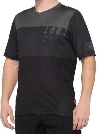 100% Koszulka Męska Airmatic Jersey Krótki Rękaw Charcoal Black 