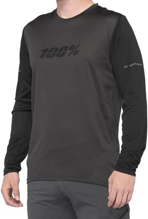 100% Koszulka Męska Ridecamp Ong Sleeve Jersey Długi Rękaw Black Charcoal 