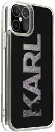 Karl Lagerfeld iPhone 12 6,1" czarny/black hardcase Logo Glitter (KLHCP12MKLMLBK)