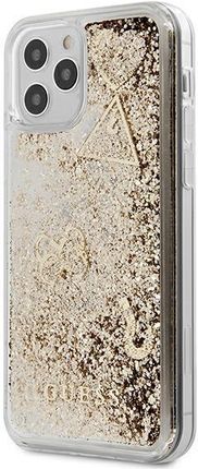 Guess Apple iPhone 12 5,4" gold/złoty hardcase Glitter Charms (GUHCP12SGLHFLGO)