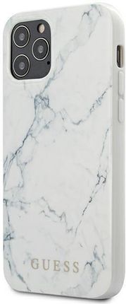 Guess Apple iPhone 12 6,7" Pro Max biały/white hardcase Marble (GUHCP12LPCUMAWH)