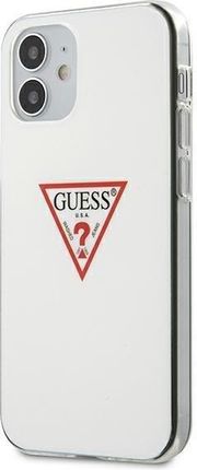 Guess Apple iPhone 12 5,4" biały/white hardcase Triangle Collection (GUHCP12SPCUCTLWH)