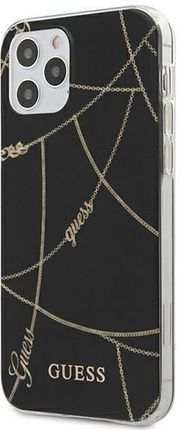 Guess Apple iPhone 12 6,7" Pro Max czarny/black hardcase Gold Chain Collection (GUHCP12LPCUCHBK)