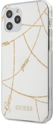 Guess Apple iPhone 12 6,7" Pro Max biały/white hardcase Gold Chain Collection (GUHCP12LPCUCHWH)