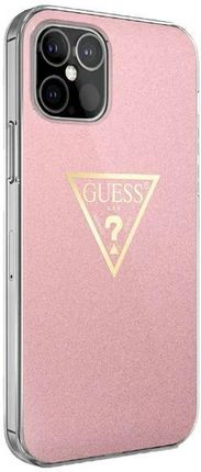 Guess Apple iPhone 12 Pro Max różowy/pink hardcase Metallic Collection (GUHCP12LPCUMPTPI)
