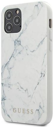 Guess Apple iPhone 12 mini biały/white hardcase Marble (GUHCP12SPCUMAWH)