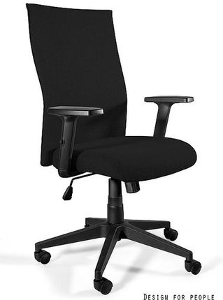 Unique Krzesło Biurowe Z Regulowanymi Podłokietnikami Black On Plus Czarne