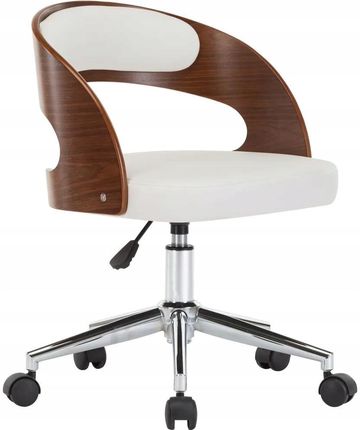 Krzesło Fotel Obrotowy Białe Gięte Drewno