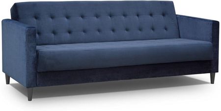 Sofa 3Osobowa Rozkładana Granatowa Na Drewnianych Nogach 208X88Cm