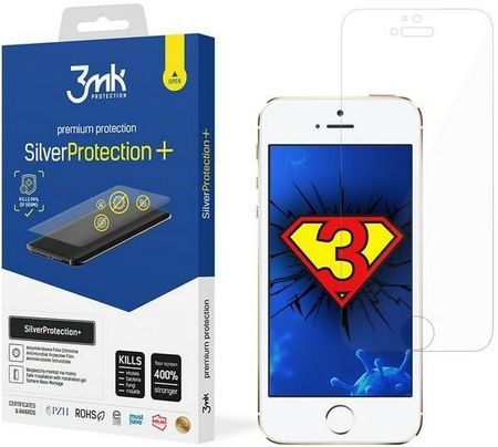3Mk Silver Protect+ iPhone 5/5S/SE Folia Antymikrobowa montowana na mokro