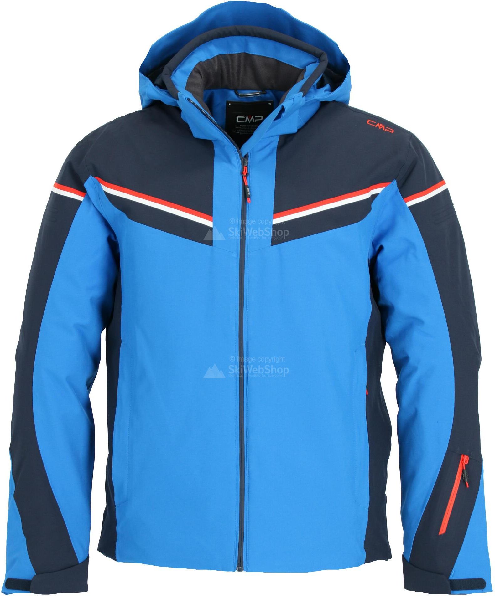 Cmp Ski Jacket Zip Hood Kurtka Narciarska Mężczyźni Niebieski Ceny i
