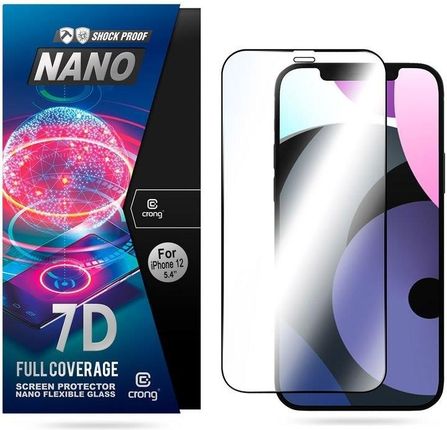 Crong 7D Nano Flexible Glass szkło hybrydowe 9H na cały ekran iPhone 12 Mini