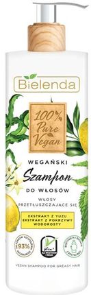 Bielenda 100% Pure Vegan Wegański Szampon Do Włosów Przetłuszczających Się 400 ml