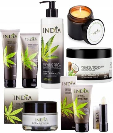 India Cosmetics Zestaw Naturalnych Kosmetyków Konopnych Z Balsamem I Peelingiem
