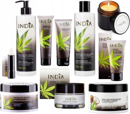 India Cosmetics Kompletny Zestaw Naturalnych Kosmetyków Konopnych
