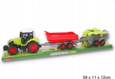 Gazelo Zabawka duży traktor z przyczepą i z maszyną rolniczą 7319