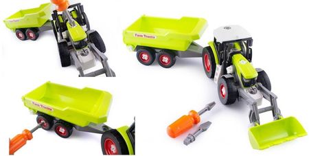Świat Dziecka Zestaw mały konstruktor traktorek ciągnik koparka do rozkręcania