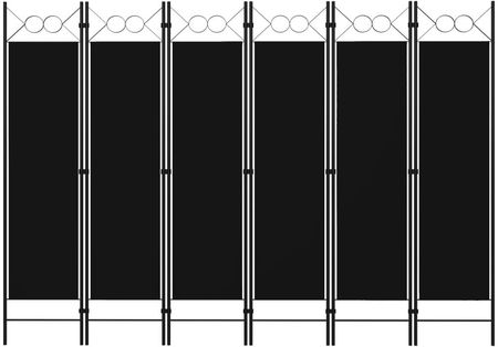 Parawan 6 panelowy czarny 240x180cm
