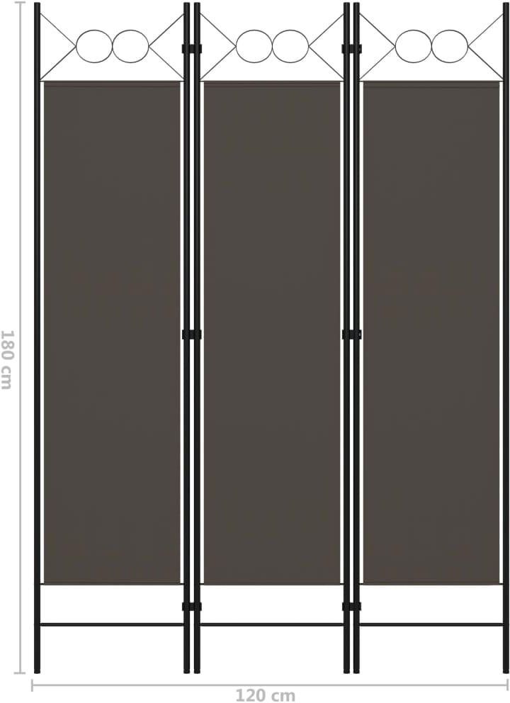 Parawan 3 panelowy antracytowy 120x180cm