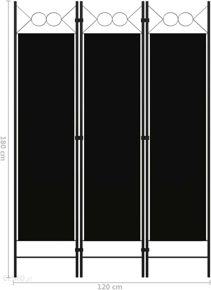 Parawan 3 panelowy czarny 120x180cm