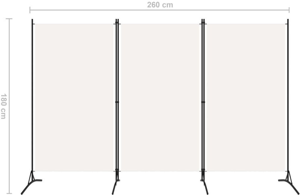 Parawan 3 panelowy biały 260x180cm - zdjęcie 1 Parawan 3 panelowy biały 260x180cm