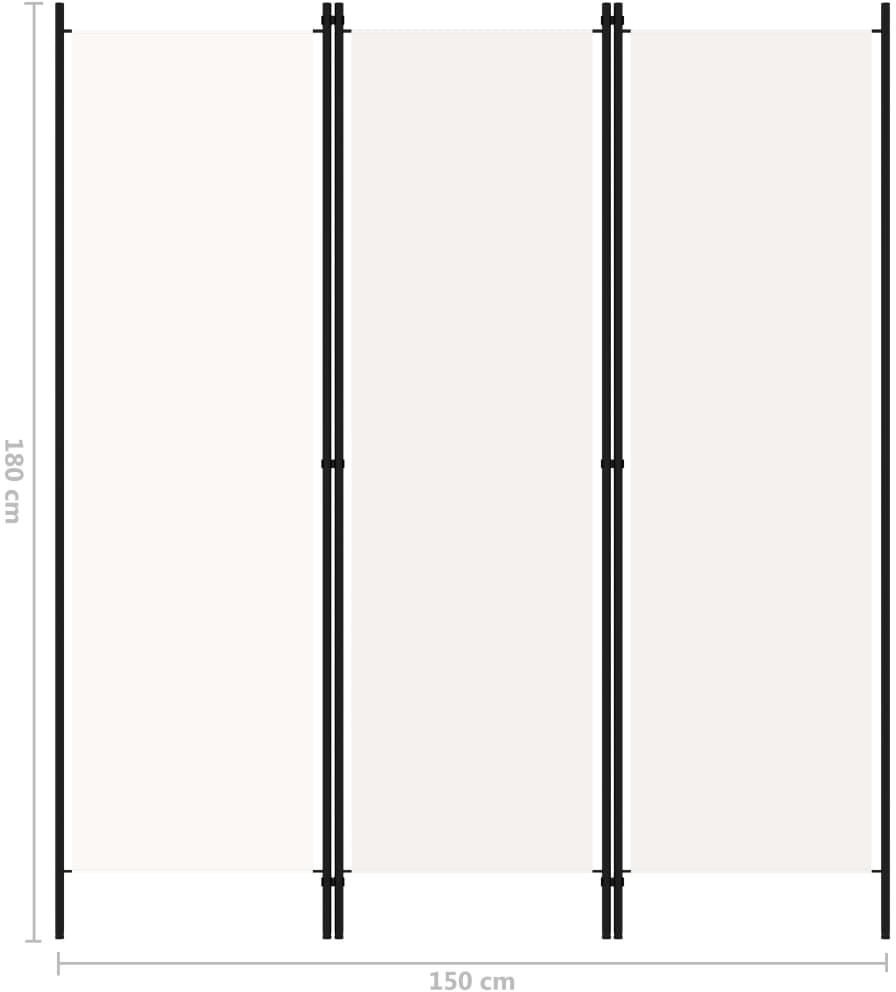 VidaXl Parawan 3 panelowy biały 150x180cm