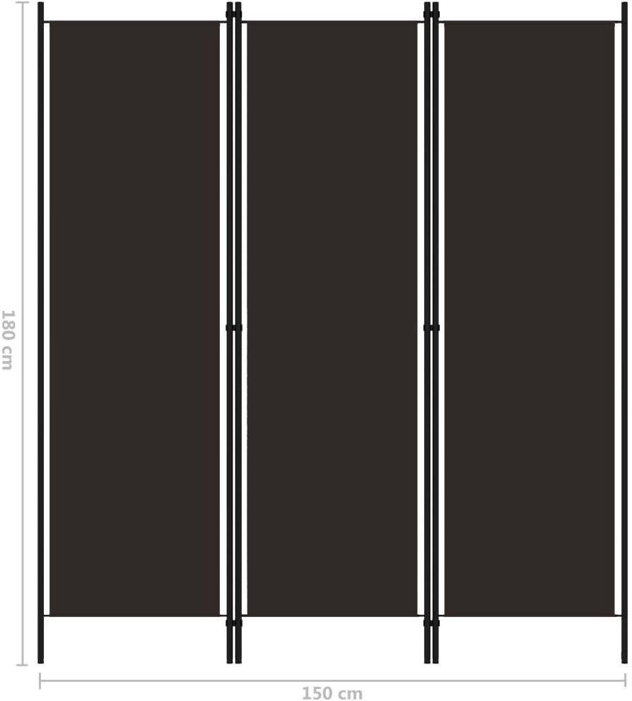 VidaXl Parawan 3 panelowy brązowy 150x180cm - zdjęcie 1 VidaXl Parawan 3 panelowy brązowy 150x180cm