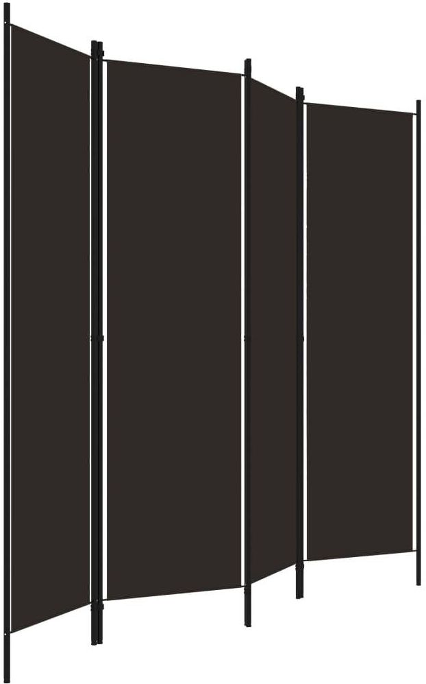 VidaXl Parawan 4 panelowy brązowy 200x180cm - zdjęcie 1 VidaXl Parawan 4 panelowy brązowy 200x180cm