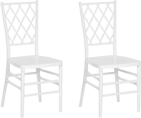 Beliani Zestaw 2 krzeseł do jadalni biały plastikowy Clarion