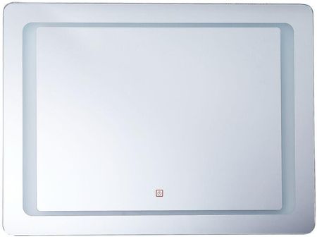 Beliani Podświetlane lustro łazienkowe prostokątne 60 x 80 cm oświetlenie LED Wassy