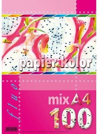 Kreska Papier Ksero Kolorowy A4 100KMix Kolory Fluorescencyjne