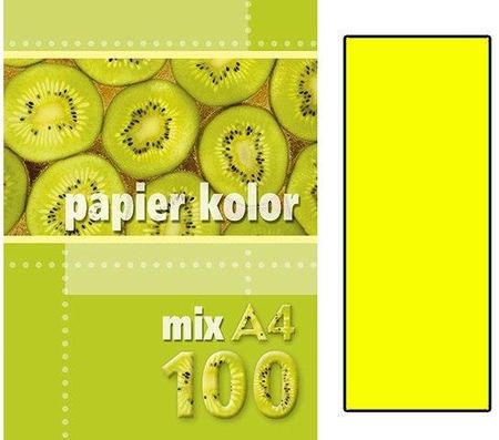 Kreska Papier Ksero Kolorowy A4 100KŻółty (Fluo)