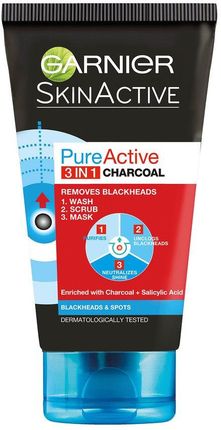 Garnier Pureactive 3-In-1 Charcoal 150ml 