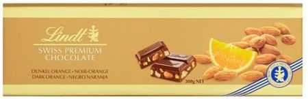 Lindt Swiss Premium Gorzka czekolada migdały i pomarańcze 300g
