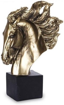 Figurka Głowa Konia Złota Czarna Podstawa 33Cm