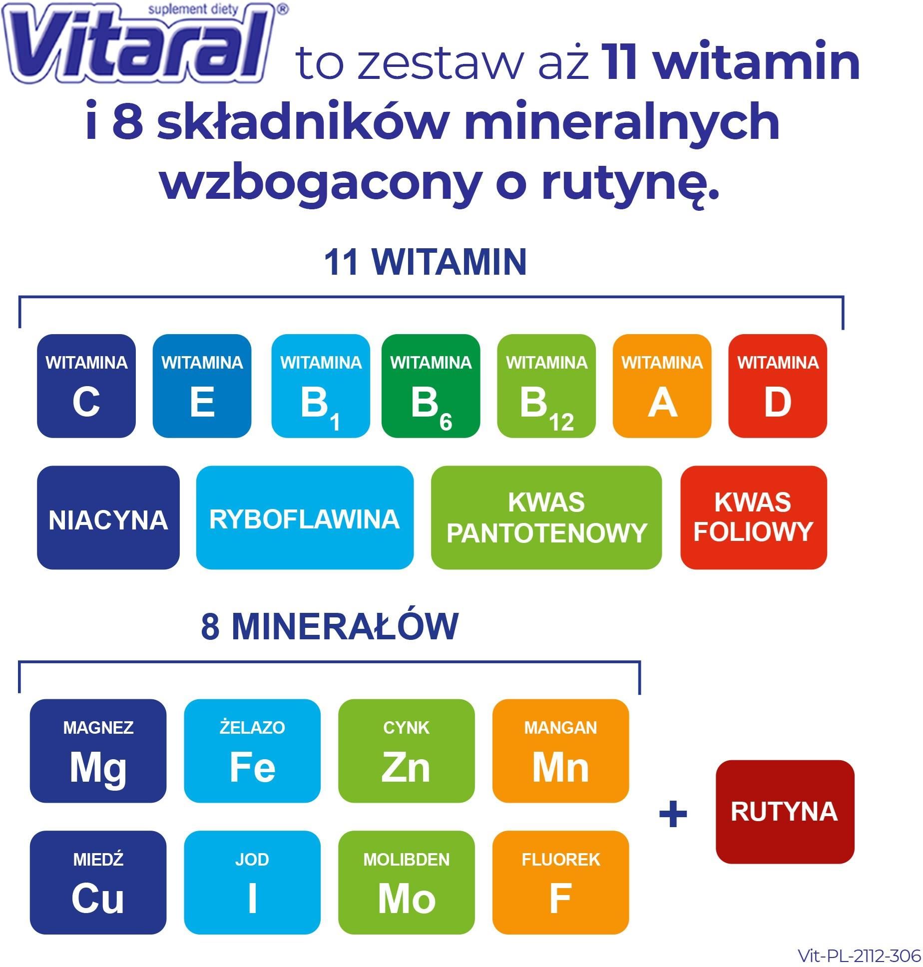 Vitaral zestaw witamin i minerałów 70 tabl - zdjęcie 5 Vitaral zestaw witamin i minerałów 70 tabl