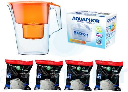 Aquaphor Time 2,5L Pomarańczowy + 1szt B25 Maxfor + 4szt FilterLogic FL-402H