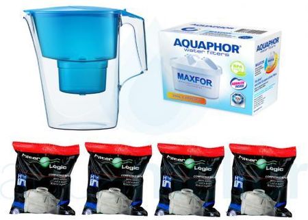 Aquaphor Time 2,5L Niebieski + 1szt B25 Maxfor + 4szt FilterLogic FL-402H